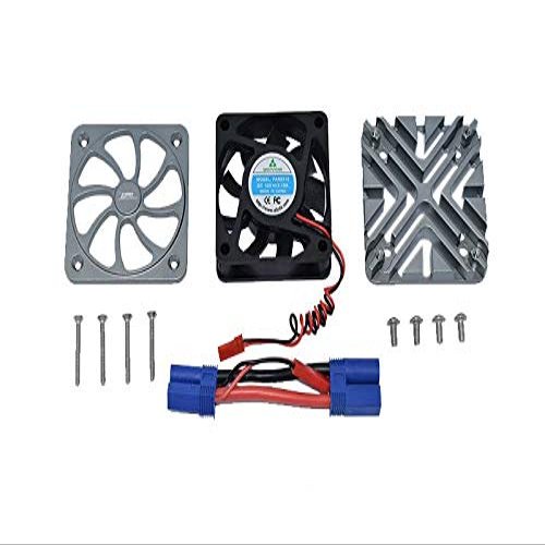 GPM for Arrma 1/5 KRATON 8S BLX/Outcast 8S BLX Upgrade Parts Aluminum Motor Heatsink with Cooling Fan - 1 Set Gray Silver