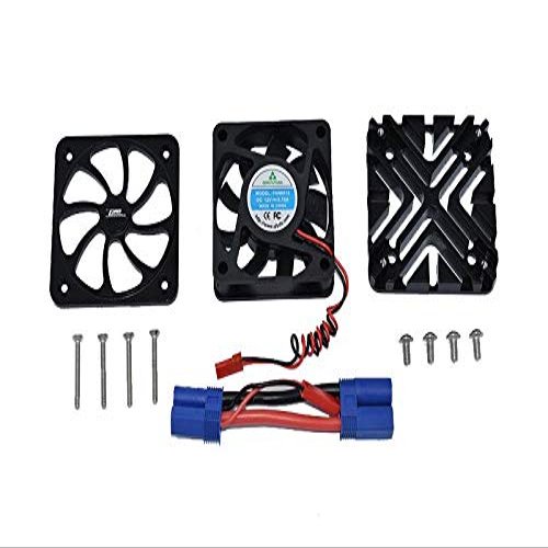 GPM for Arrma 1/5 KRATON 8S BLX/Outcast 8S BLX Upgrade Parts Aluminum Motor Heatsink with Cooling Fan - 1 Set Black