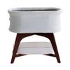 TruBliss Evi Smart Baby Bassinet Beside Sleeper with Auto-Glide, Ambient Nightlight & Sensory Sounds, Compatible with Alexa and Google Home, Includes 2 Sheets (Soft White w/Espresso Legs) view 1