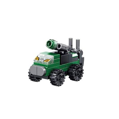JOYIN 6-in-1 Army Car Building Toy, Mini Military Truck toys in Transport Carrier Vehicle Playset, STEM Building Block Robot Bricks Set for Boy Girl Kid Toddler 4-7 Years Old Birthday Gift Party Favor
