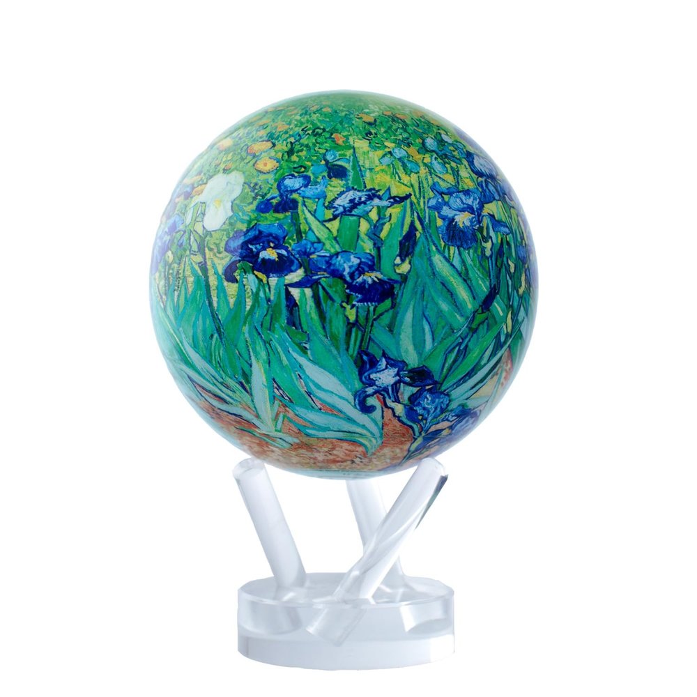 MOVA Van Gogh Irises 4.5 Solar Rotating Globe Inspired by Famous Painting | Art Desk Dcor | No Batteries or Wires