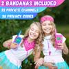 Waka Waka Walkie Talkies for Kids (2 Pack, Pink and Light Blue)  Long Range Two-Way Walkie Talkie Set with Bandanas and Whistles Included  Great for Indoor or Outdoor Play  Gift for Boys and Girls view 2
