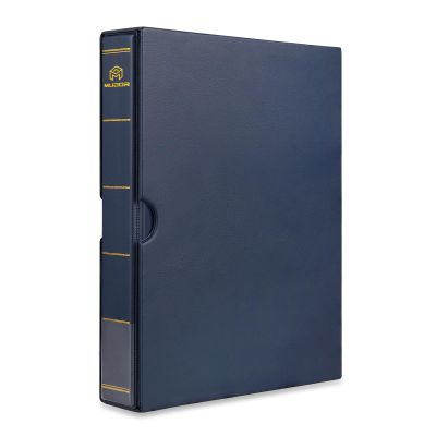 MUDOR Empty Stamp Albums Stockbook for Professional Collectors, Classic Binder with Slipcase (Blue)