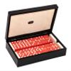 Bello Games Collezioni Franco - Double Six Red Professional Jumbo Size Tournament Dominoes Set with Spinners in a Luxury Genuine Italian Leather Lizard Case view 2