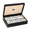 Bello Games Collezioni Franco - Double Six Professional Jumbo Size Two Tone Tournament Dominoes Set with Spinners in a Luxury Genuine Italian Printed Leather Lizard Case view 2