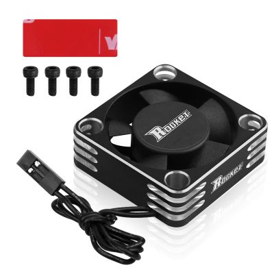 ARRAROWN 30mm RC Motor Heatsink 28000RPM ESC Cooling Fan for RC Car 1/8 1/10 1/12 Scale 540 550 Brushless Motor (Black+Silver)
