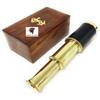 Medieval Epic 6" Handheld Brass Telescope with Wooden Box - Pirate Navigation view 1