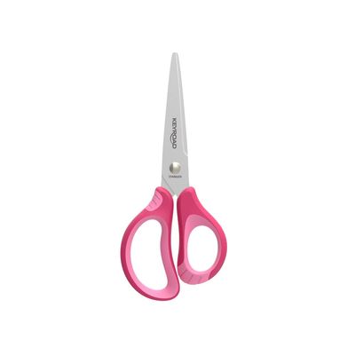 Keyroad Children's Metal Scissors - Size 15 cm - Pink - Scissors for Children with Ergonomic Handle Coated with Rubber - School Material Ideal for Crafts