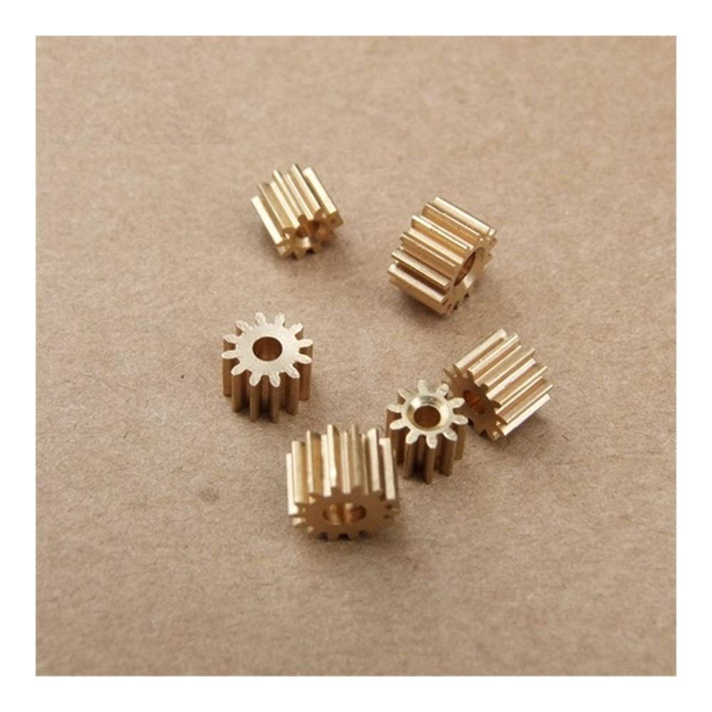 ZHENGGUIFANG Professional 122A Brass Gear Pore 1.95 mm Shaft 12 Teeth Motor Shaft Gears Modulus 0.5 for DIY Toys RC Model Cars (10Pcs)