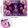 1st Birthday Decorations for Girls IMISI Happy Birthday Banner Pink Decorations for A Party Birthday Backdrop for Women view 2