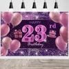 23rd Birthday Decorations for Girls IMISI Happy Birthday Banner Pink Decorations for A Party Birthday Backdrop for Women view 1
