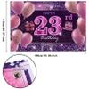 23rd Birthday Decorations for Girls IMISI Happy Birthday Banner Pink Decorations for A Party Birthday Backdrop for Women view 2