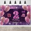 2nd Birthday Decorations for Girls IMISI Happy Birthday Banner Pink Decorations for A Party Birthday Backdrop for Women view 1