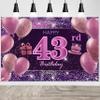 43rd Birthday Decorations for Girls IMISI Happy Birthday Banner Pink Decorations for A Party Birthday Backdrop for Women view 1