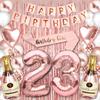23rd Birthday Party Decorations Rose Gold Supplies Big Set for Women with Birthday Banner and "23" Digit Balloon for Her Including Latex and Confetti Balloons view 1