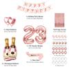 23rd Birthday Party Decorations Rose Gold Supplies Big Set for Women with Birthday Banner and "23" Digit Balloon for Her Including Latex and Confetti Balloons view 2