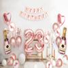 23rd Birthday Party Decorations Rose Gold Supplies Big Set for Women with Birthday Banner and "23" Digit Balloon for Her Including Latex and Confetti Balloons view 3