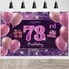 73rd Birthday Decorations for Girls IMISI Happy Birthday Banner Pink Decorations for A Party Birthday Backdrop for Women view 1