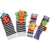 4Pcs Baby Wristband and Socks Rattle Toys, Sock Hanging Toy Infant Baby Cute Lovely Soft Baby Socks Toys Wrist Rattles Infant Toy(#1) view 1