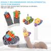 4Pcs Baby Wristband and Socks Rattle Toys, Sock Hanging Toy Infant Baby Cute Lovely Soft Baby Socks Toys Wrist Rattles Infant Toy(#1) view 2