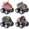 Dinosaur Toys for 3-7 Year Old Kids, Pull Back Dinosaur Cars for Kids, 4 Pack Set Car Toys, Gift Toys Dino Cars view 1