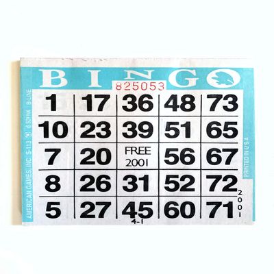 United Novelty 1 on Single Face Bingo Paper Cards- Pack of 500 Sheets- Color Aqua Border_AB