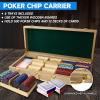 GSE Games & Sports Expert Wooden Poker Chip Case with 5 Chip Trays, Holds 500 Chips, Casino Grade Chip Holder for Poker chips (Oak) view 4