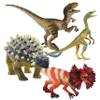 Gemini&Genius 4 Pcs Dinosaur Toys, Ankylosaurus Velociraptor Compsognathus Dilophosaurus Dinosaurs Set, Party Favor, Dinosaur Collector, Party Gifts for Kids 3 Years Old and Up view 3