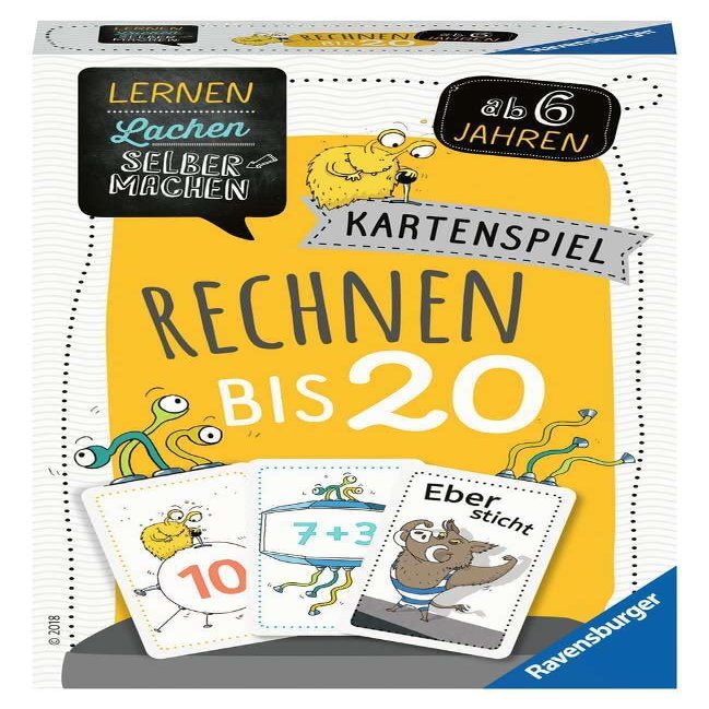 Ravensburger 80349 Learn to Make Your Own Lache: Calculate to 20, Children's Game for 1-5 Players, Educational Game from 6 Years, Mathematics
