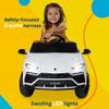 Kidzone Ride On Car 12V Lamborghini Urus Kids Electric Vehicle Toy w/Parent Remote Control, Horn, Radio, Port, AUX, Spring Suspension, Opening Door, LED Light - White view 3
