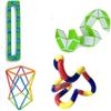 Fidget Sensory Twisting Folding Shapeshifting Hand Fidget Toys Set of (4) Quiet fidgets: Snap N Click, Genuine Tangle Twister Toy , Snake Fidget Puzzle , Polygonzo Geo-Morph Fidget view 1