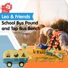Leo & Friends School Bus Pound and Tap Bus Bench - Wooden Toy Bus with Slide Out Xylophone, Durable Musical Pounding Toy, 8 Colorful Blocks, 1 Hammer, and 1 Rainbow Xylophone, Perfect Educational Gift view 2