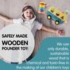 Leo & Friends School Bus Pound and Tap Bus Bench - Wooden Toy Bus with Slide Out Xylophone, Durable Musical Pounding Toy, 8 Colorful Blocks, 1 Hammer, and 1 Rainbow Xylophone, Perfect Educational Gift view 4
