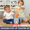 LEO & FRIENDS Wooden Pop Up Toaster Set - Play Kitchen Accessories for Children Aged 3-6 - 7-Piece Educational Toddler Toy view 2