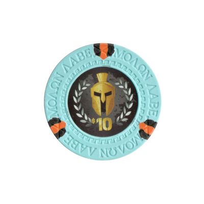 Versa Games Spartan Clay Poker Chips in 13.5g Weight Pack of 50 (Choose Colors) (Light Blue)