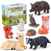 Learning Minds Set of 8 Jumbo Forest Animal Figures - Woodland Animals for Toddlers Age 1-3 - Toy for Kids Age 18 Months Plus - Wild Animal Toys for Kids 1,2,3 Years Old view 1