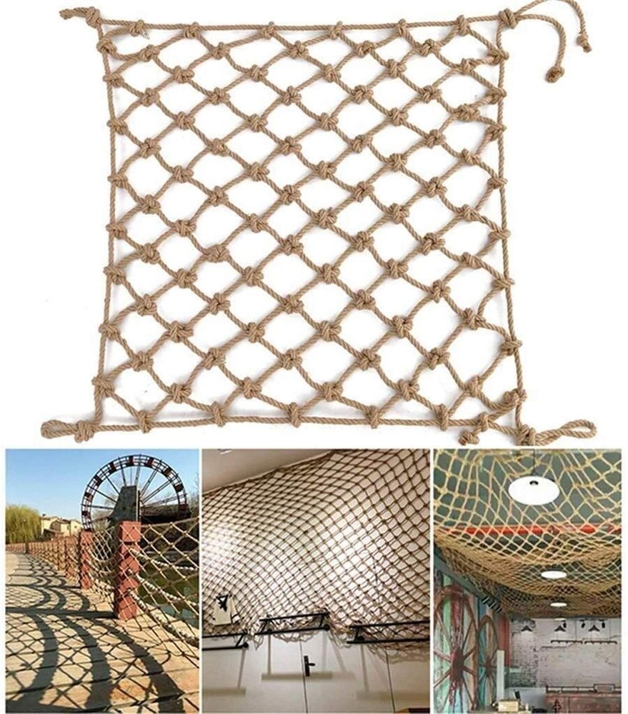 Hynet Cargo Netting, Climbing Safety Net Rope Ladder Net Protection Fence Decor Balcony Protective Net Swing Treehouse Playground Pets Fall Protection (Size : 3 * 3m(10 * 10ft))