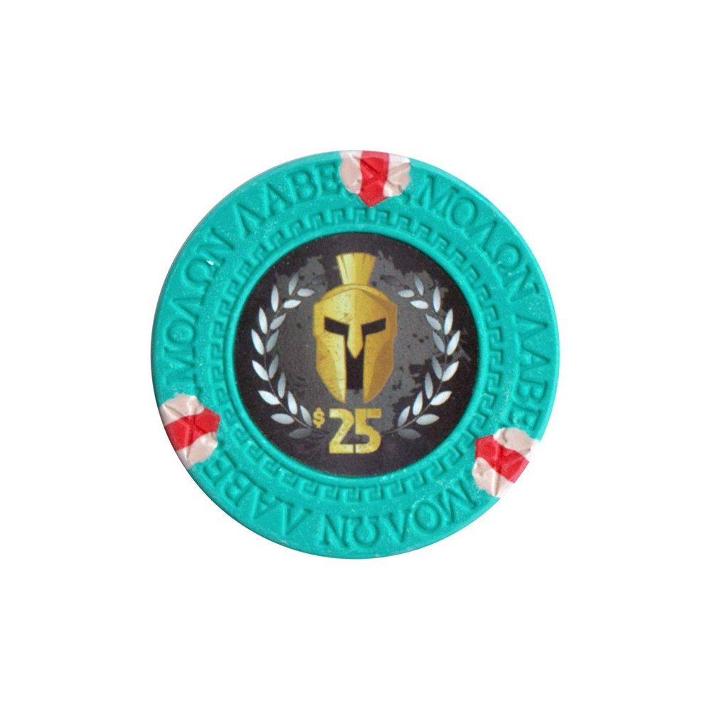 Versa Games Spartan Clay Poker Chips in 13.5g Weight Pack of 50 (Choose Colors) (Green)