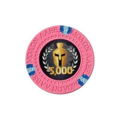 Versa Games Spartan Clay Poker Chips in 13.5g Weight Pack of 50 (Choose Colors) (Pink)