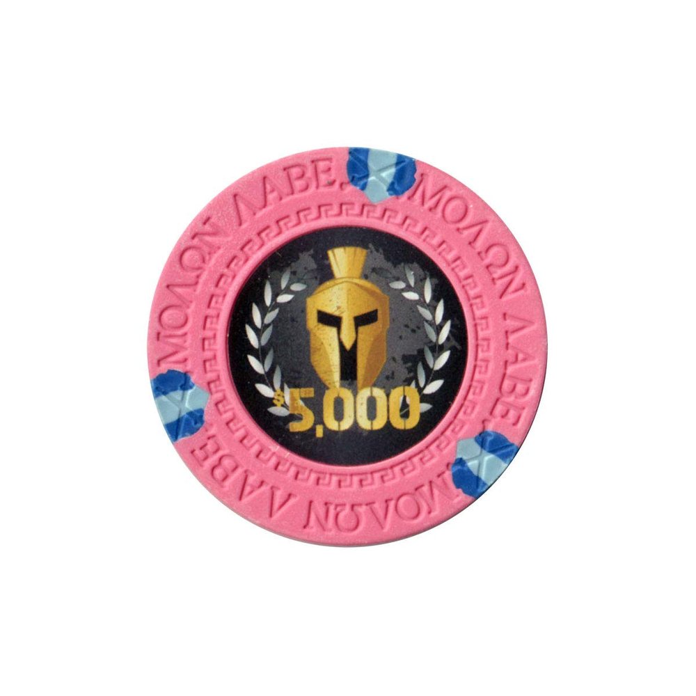 Versa Games Spartan Clay Poker Chips in 13.5g Weight Pack of 50 (Choose Colors) (Pink)