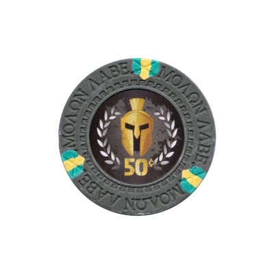 Versa Games Spartan Clay Poker Chips in 13.5g Weight Pack of 50 (Choose Colors) (Silver)