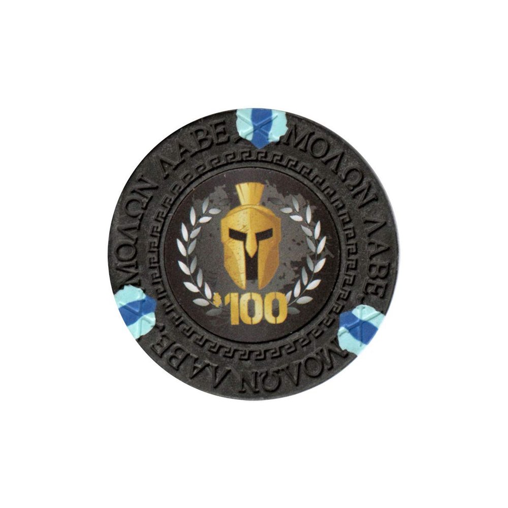 Versa Games Spartan Clay Poker Chips in 13.5g Weight Pack of 50 (Choose Colors) (Black)