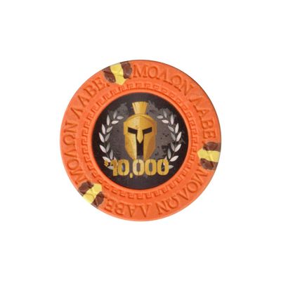 Versa Games Spartan Clay Poker Chips in 13.5g Weight Pack of 50 (Choose Colors) (Orange)