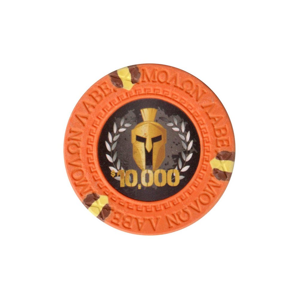 Versa Games Spartan Clay Poker Chips in 13.5g Weight Pack of 50 (Choose Colors) (Orange)