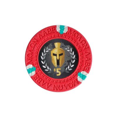 Versa Games Spartan Clay Poker Chips in 13.5g Weight Pack of 50 (Choose Colors) (Red)