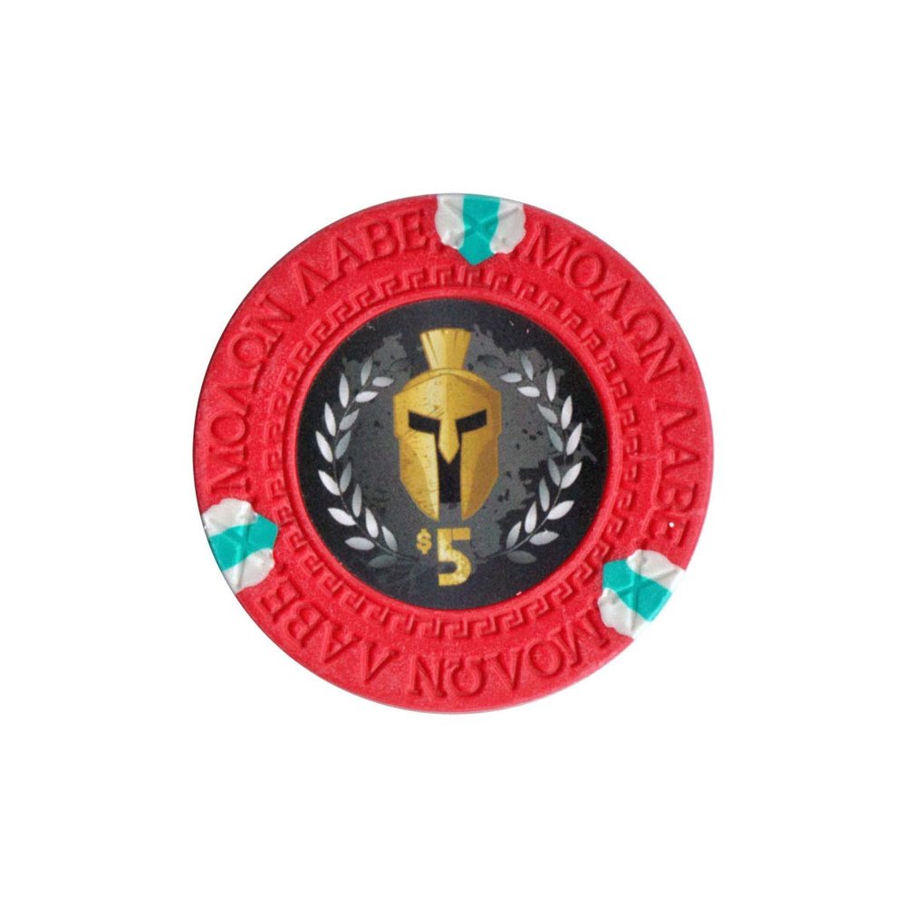 Versa Games Spartan Clay Poker Chips in 13.5g Weight Pack of 50 (Choose Colors) (Red)