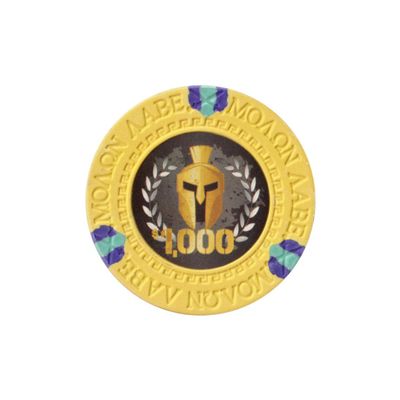 Versa Games Spartan Clay Poker Chips in 13.5g Weight Pack of 50 (Choose Colors) (Yellow)