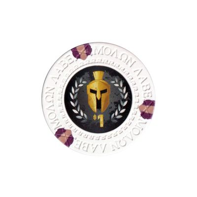 Versa Games Spartan Clay Poker Chips in 13.5g Weight Pack of 50 (Choose Colors) (White)