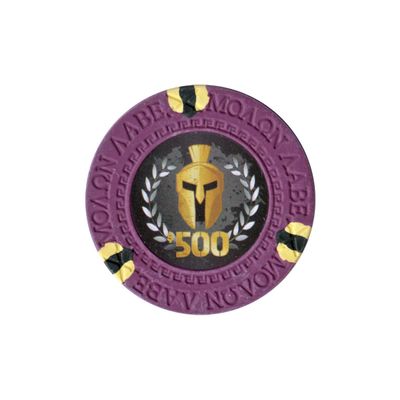 Versa Games Spartan Clay Poker Chips in 13.5g Weight Pack of 50 (Choose Colors) (Purple)