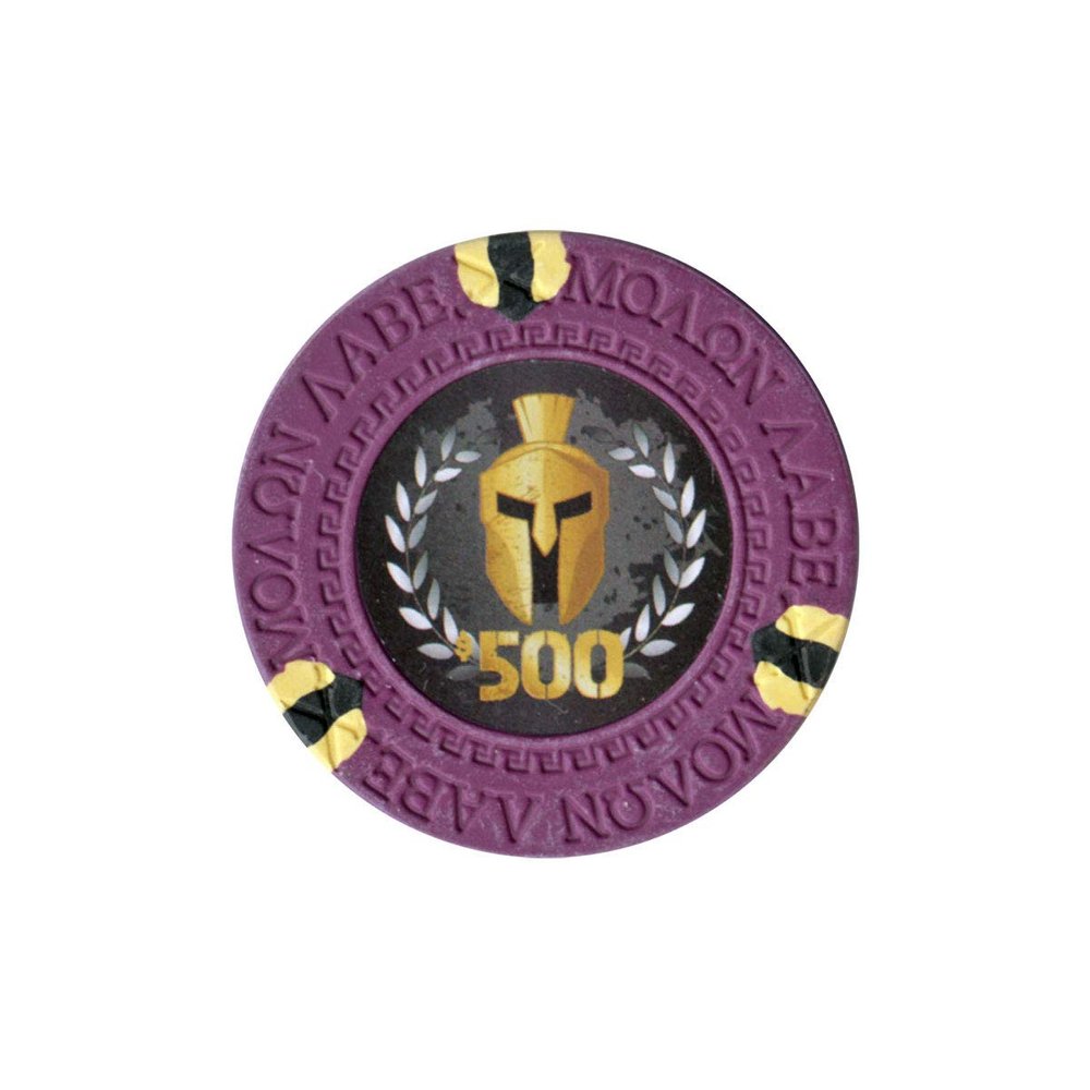 Versa Games Spartan Clay Poker Chips in 13.5g Weight Pack of 50 (Choose Colors) (Purple)